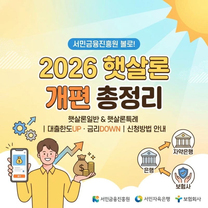 2026 햇살론 개편 총정리: 금리, 대출한도, 신청방법