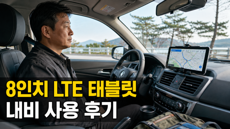 8인치 LTE 태블릿을 자동차 내비게이션으로 사용해 본 후기