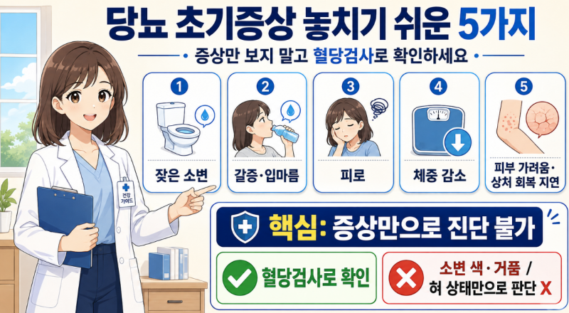 당뇨 초기증상 놓치기 쉬운 5가지, 대처방법까지 총정리