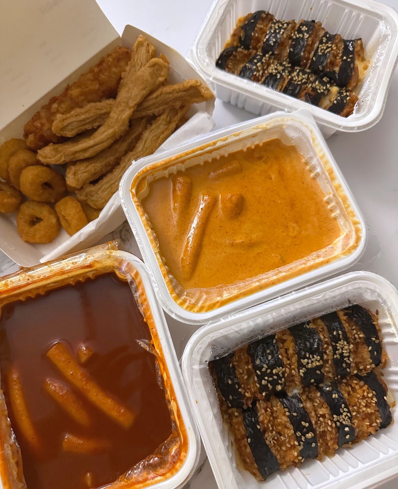신전떡볶이 메뉴 : 중간맛 맵기 튀김 후기