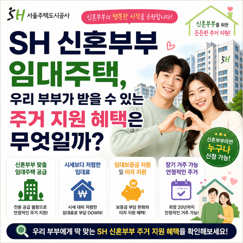 SH 신혼부부 임대주택, 우리 부부가 받을 수 있는 주거 지원 혜택은 무엇일까? : 유형별 신청 ....