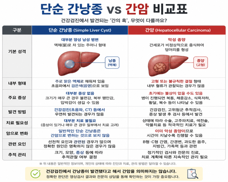 건강검진에서 '간낭종'이 발견됐습니다. 간암으로 변할 수도 있을까요?