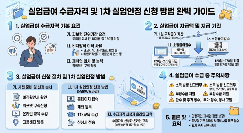 실업급여 수급자격 및 1차 실업인정 신청 방법 완벽 가이드