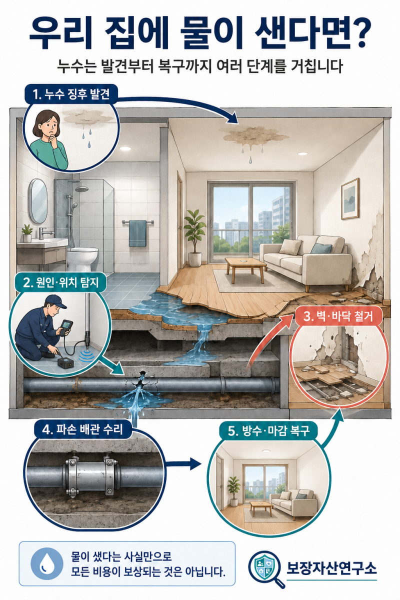 화재보험 있다고 누수 피해가 다 보상될까요?