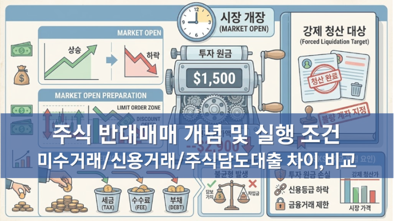 주식 반대매매 뜻, 국내 증시, 국장 반대매매 조건, 담보유지비율 계산 방법, 미수거래, 신용....
