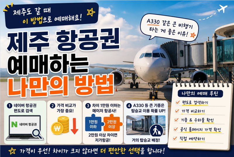 My Own Method for Booking Jeju Island Flights: A Routine for Comparing Prices from Lowest to Aircraft Type