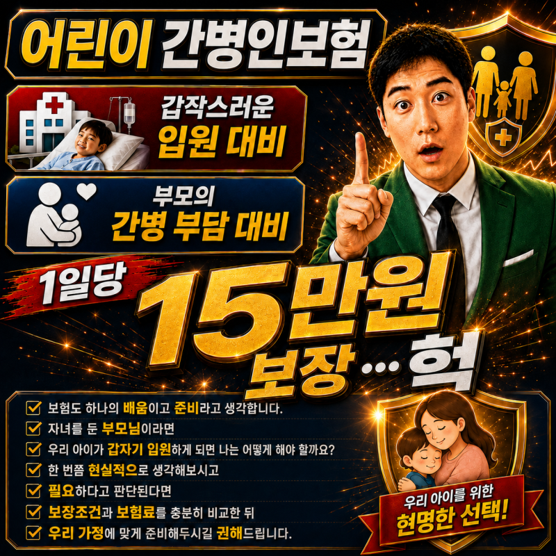 어린이 간병인보험 15만원 ʕ•ᴥ•ʔ