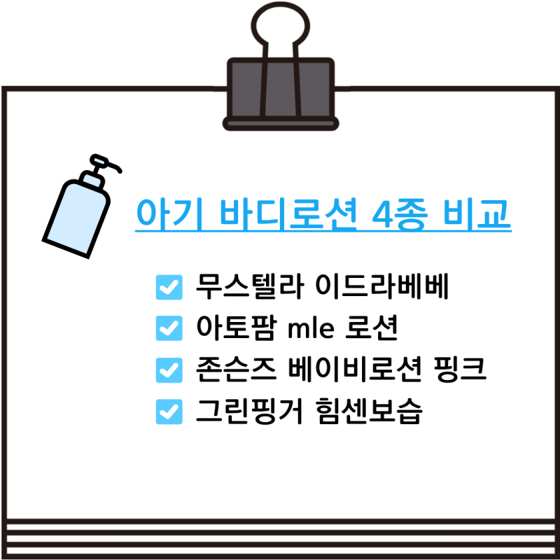 신생아 아기 바디로션 4종 비교 솔직 후기