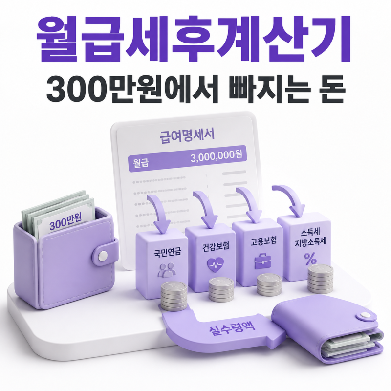 월급세후계산기 300만원에서 먼저 빠지는 돈
