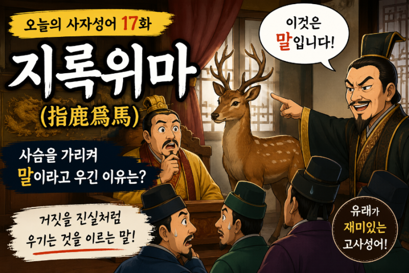 오늘의 사자성어 ⑰ 지록위마(指鹿爲馬) 사슴을 가리켜 말이라고 우긴 사람