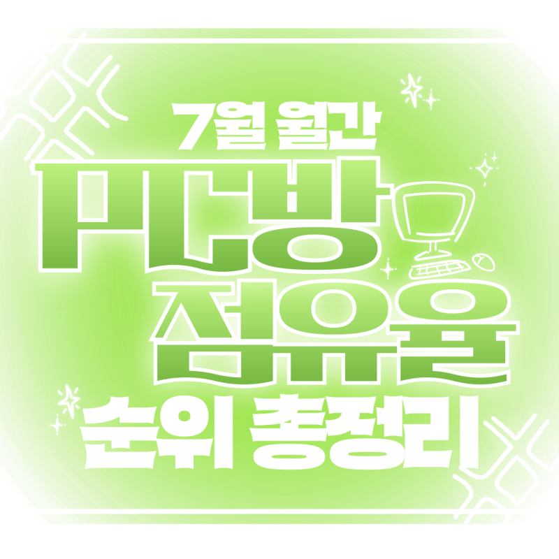 7월 월간 PC방 게임 점유율 순위