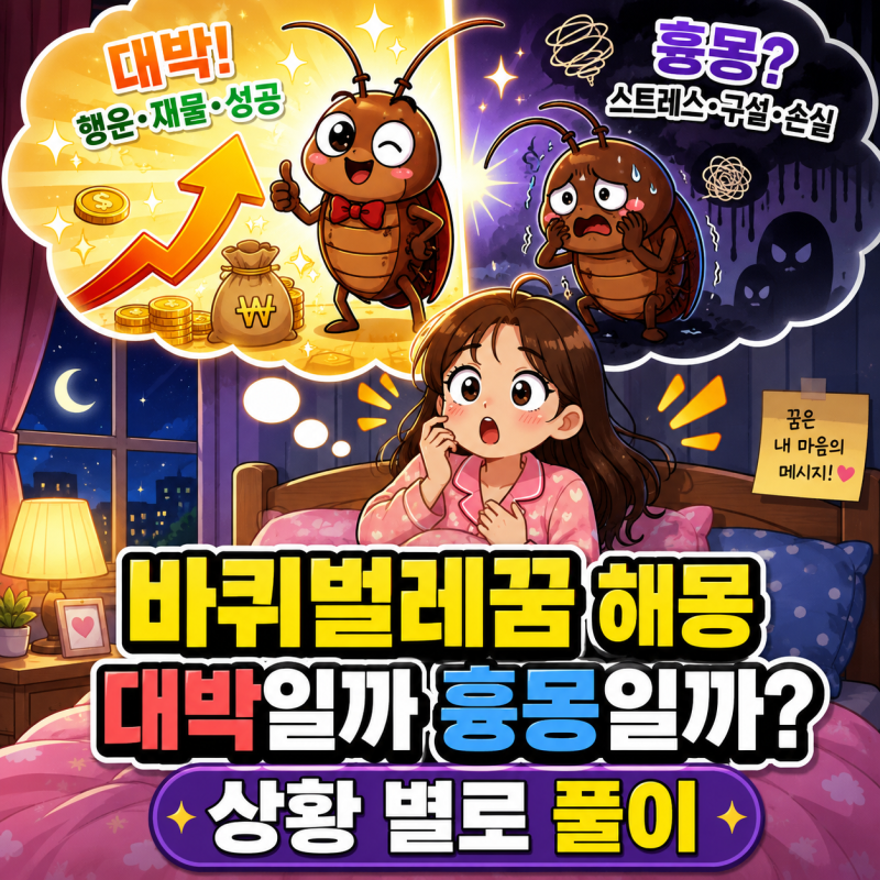 바퀴벌레꿈 해몽 대박일까 흉몽일까? 상황 별로 풀이