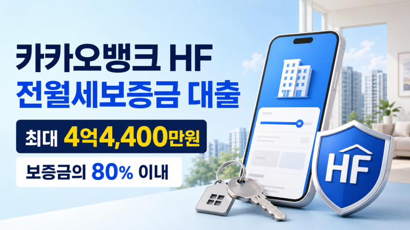 카카오뱅크 HF 전월세보증금 대출 최대 4억4,400만원, 보증금 80% 한도와 모바일 신청 방법