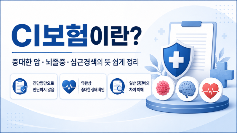 CI보험이란? 중대한 암·뇌졸중·심근경색의 ‘중대한’ 뜻 쉽게 정리