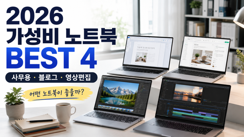 2026 사무용 노트북 추천영상편집·블로그·문서작업·쇼핑까지, 어떤 노트북을 사야 할까?