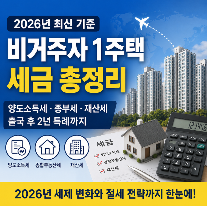 비거주자 1주택 세금 총정리 양도소득세·종부세·재산세와 출국 후 2년 특례