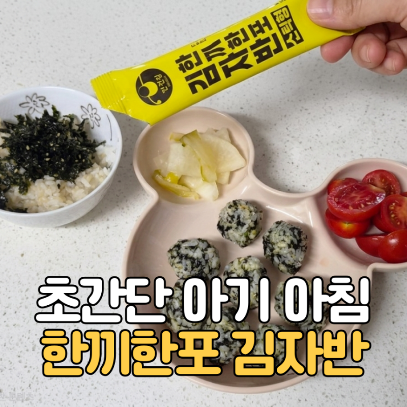 초간단 아기 아침메뉴 노브랜드 만전김 한끼한포 스틱형 김자반 주먹밥 n번째 재구매 후기