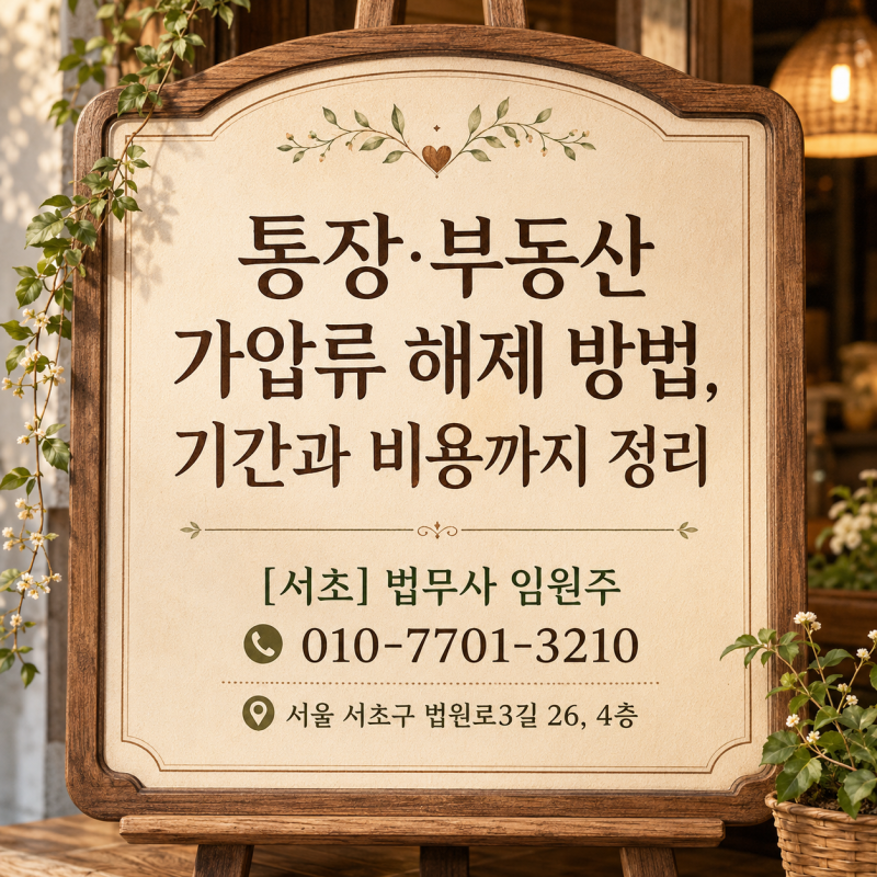 통장·부동산 가압류 해제 방법, 기간과 비용까지 정리
