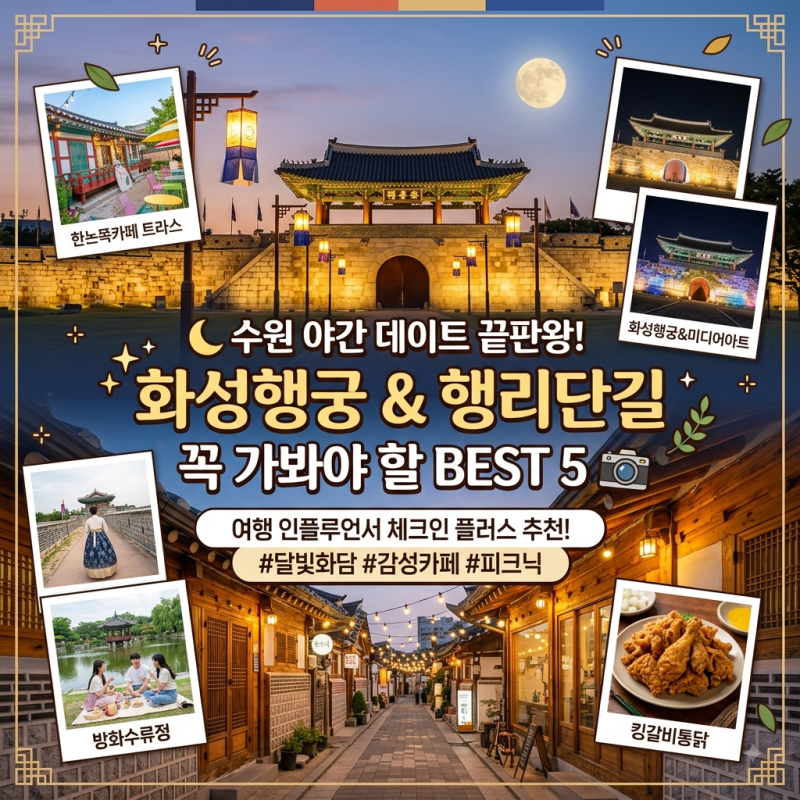 수원 행리단길 화성행궁 야간개장 주차 맛집 가볼만한곳 BEST 5 총정리