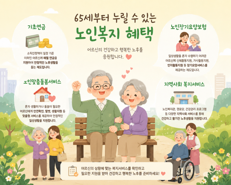 65세가 되면 받을 수 있는 노인복지 혜택, 무엇이 있을까요?(과천시, 안양시, 시흥시, 서울시, ....