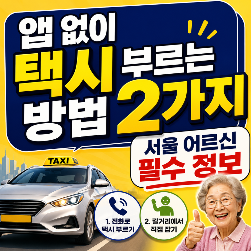 앱 없이 택시 부르는 방법 2가지, 서울 어르신 필수 정보