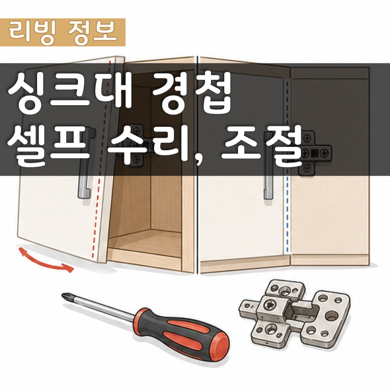 싱크대 경첩 조절부터 보강판 교체까지 셀프 수리 방법