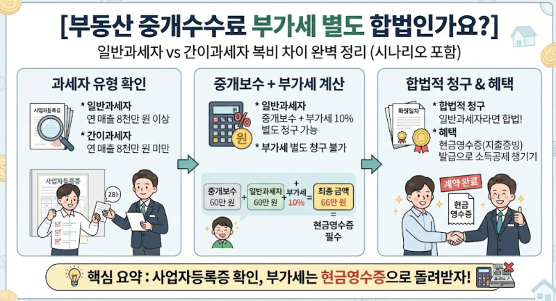[부동산 중개수수료 부가세 별도 합법인가요? 일반과세자 vs 간이과세자 복비 차이 완벽 정리....