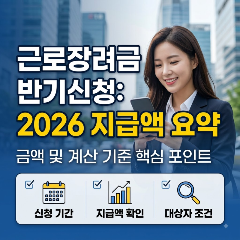 근로장려금 반기신청 금액 2026 지급액과 계산 기준 확인하기