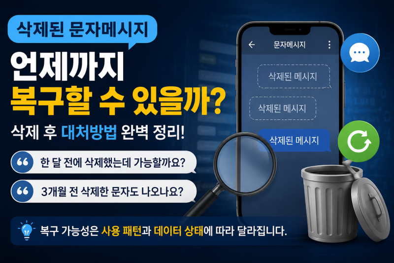 삭제된 문자메시지는 언제까지 복구할 수 있을까? 삭제 후 대처방법(대법원특수감정인기업)