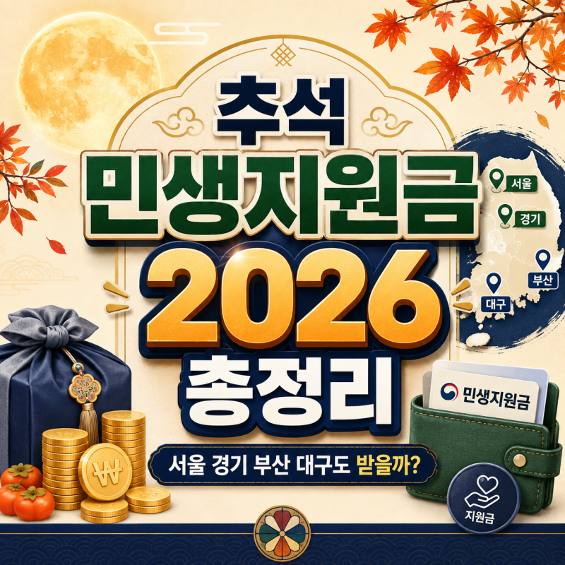 추석 민생지원금 2026 서울 경기 부산 대구도 받을까?