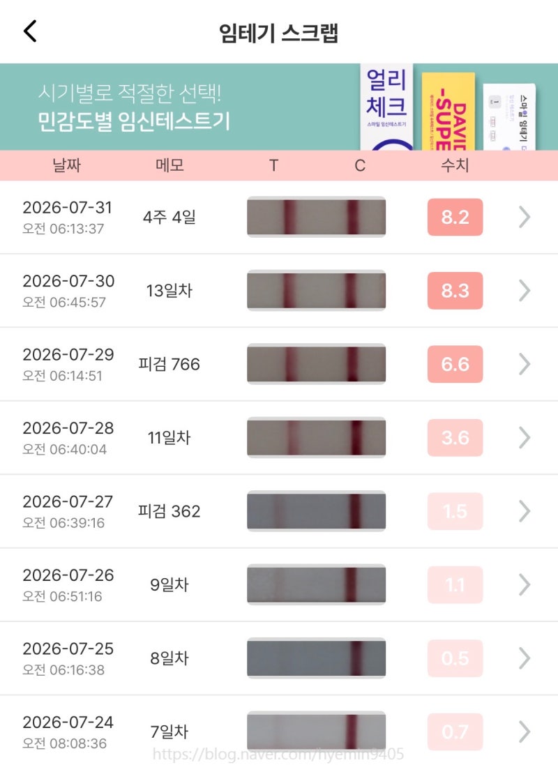 시험관 2차 피검사 더블링 결과와 배아이식 12일차까지 증상