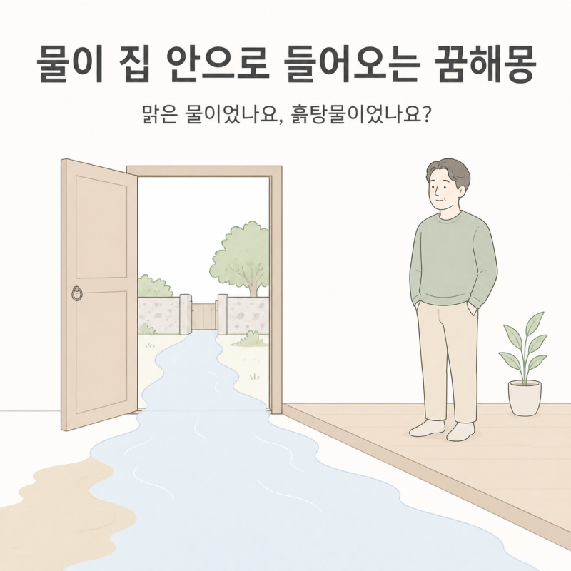 물이 집 안으로 들어오는 꿈해몽 | 맑은 물이었나요, 흙탕물이었나요? 9가지