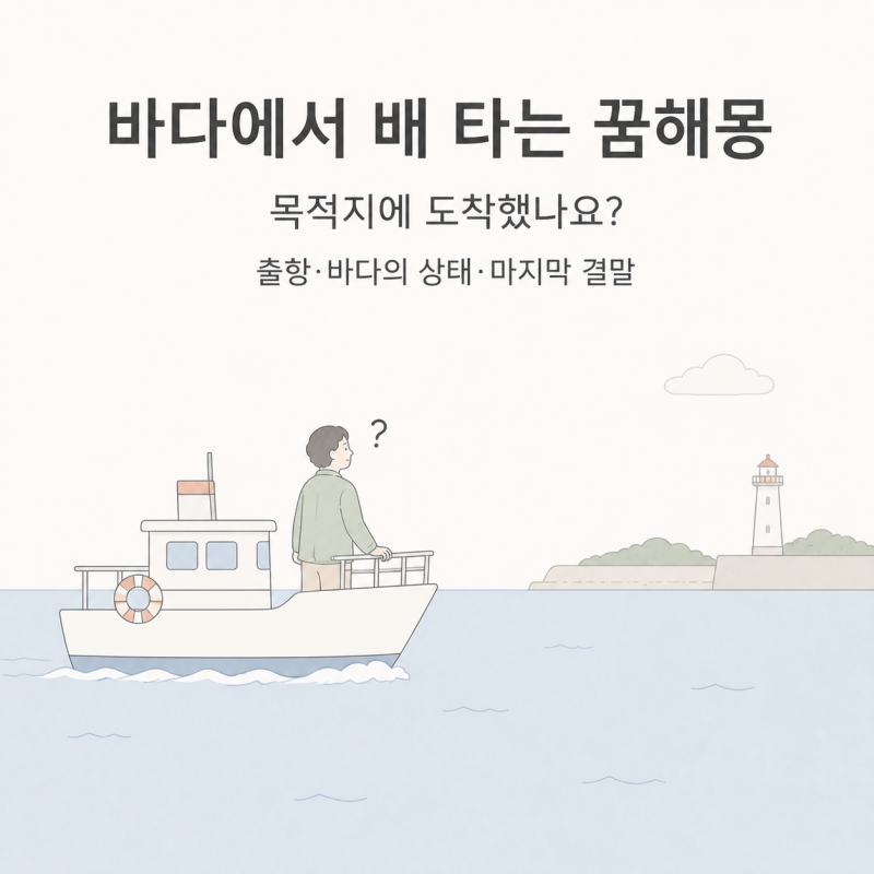 바다에서 배 타는 꿈해몽 | 목적지에 도착했나요? 29가지