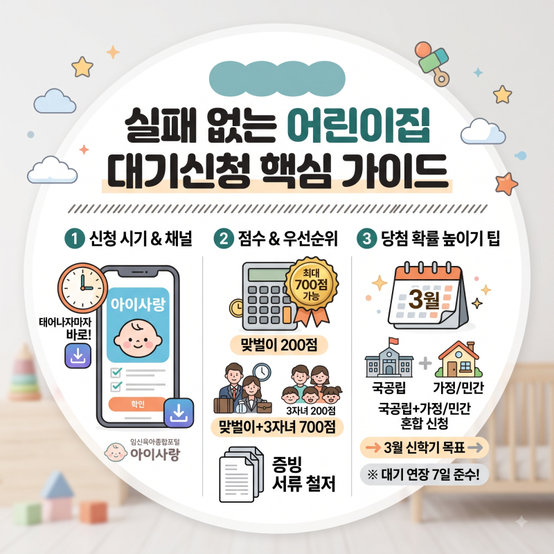 어린이집 대기신청 방법과 점수 기준 당첨 확률 높이는 꿀팁