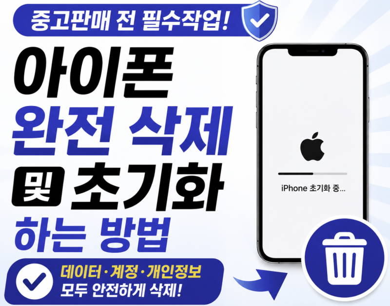 중고판매 전 아이폰 초기화 방법, 개인정보까지 안전하게 삭제하기