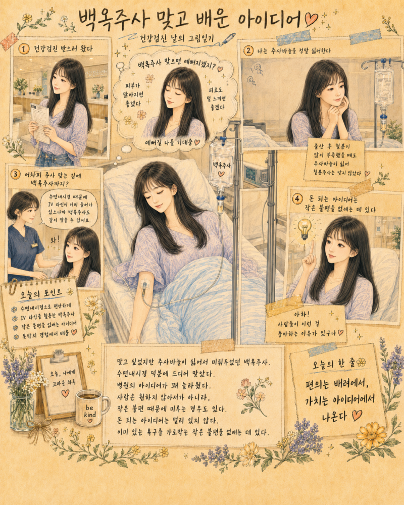 백옥주사 맞다가 배운 것, 돈 되는 아이디어는 불편 속에 있다