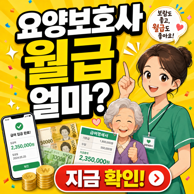 요양보호사 월급 얼마일까? 재가 요양 여자 남자보호사 급여 총정리