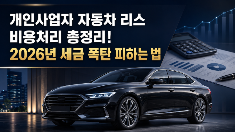 개인사업자 자동차 리스 비용처리 총정리! 2026년 세금 폭탄 피하는 법