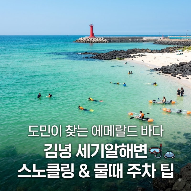 제주 구좌읍 김녕 세기알해변 스노클링 물때 주차 총정리
