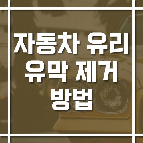 자동차 유리 유막 제거 방법, 비 오는 날 앞유리 번짐 해결하는 순서