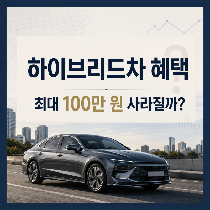 하이브리드 자동차 세금혜택 2027년 종료될까?｜최대 100만 원 사라지는 이유