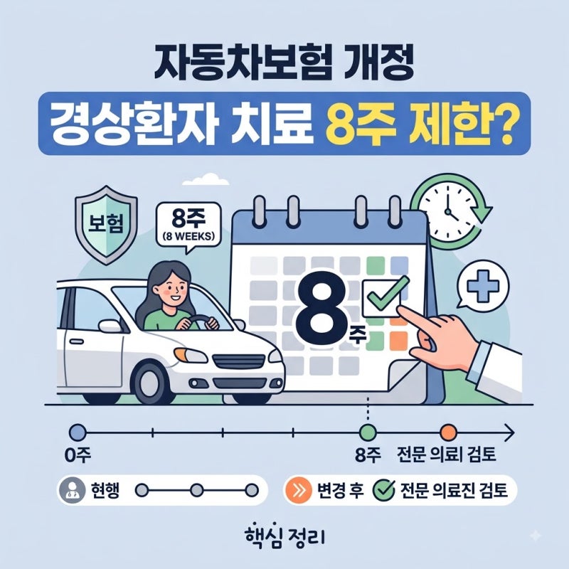 자동차보험 개정! 교통사고 경상환자 치료 8주 제한? 바뀌는 핵심 내용 정리