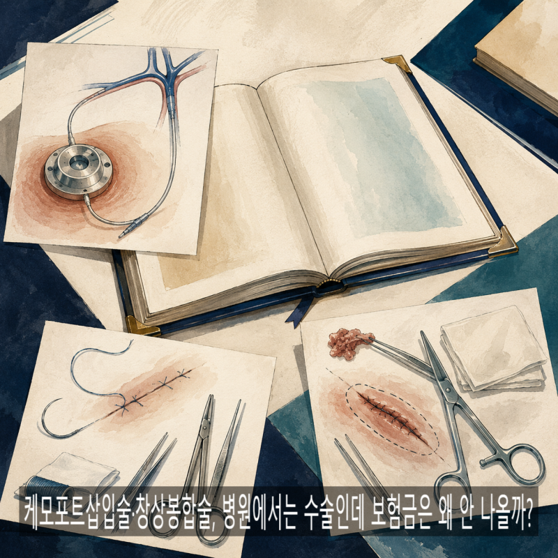 케모포트삽입술·창상봉합술, 병원에서는 수술인데 보험금은 왜 안 나올까?