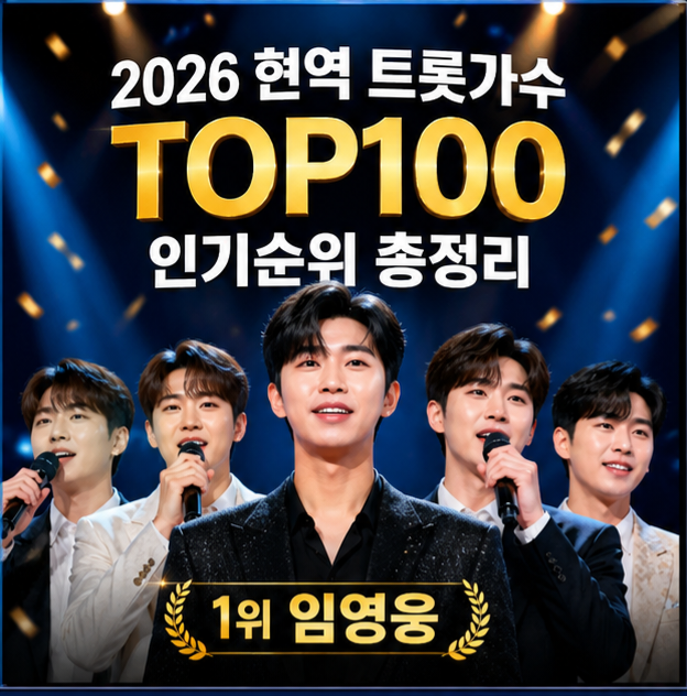 2026 현역 트롯가수 인기순위 TOP100 임영웅부터 100위까지 누가 가장 ....