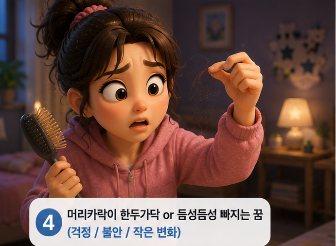 꿈 해몽 _ 머리카락 빠지는 꿈 / 머리 깎는 꿈 / 상황별 심리 분석 & 길흉 완벽 정리
