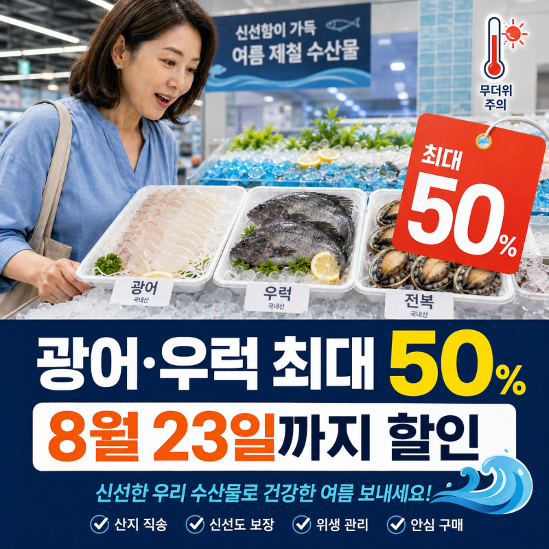 광어·우럭 최대 50% 할인 어디서? 대한민국 수산대전 8월 23일까지!!!