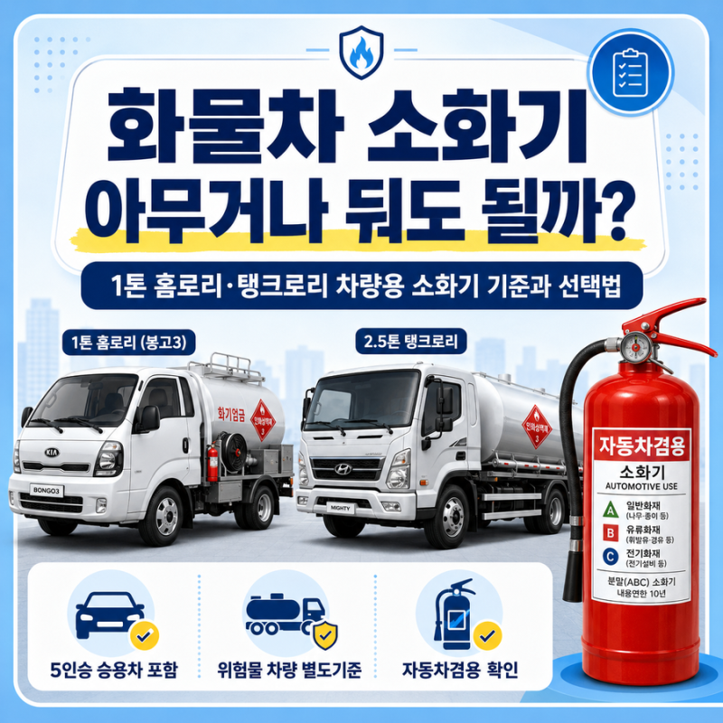 차량용 소화기 구매 전 필수체크: 홈로리에 비치할 자동차겸용 소화기 선택 기준 총정리