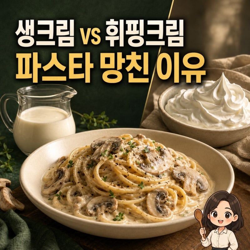 파스타 망친 이유가 이것 때문? 생크림과 휘핑크림 확실한 차이점