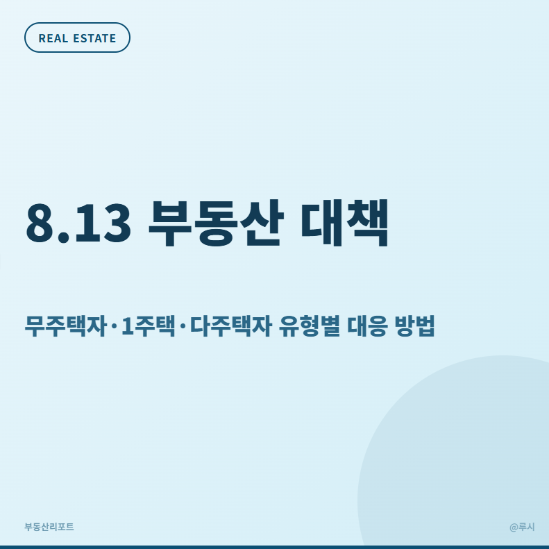 8.13 부동산대책_무주택자·1주택(실거주/비거주)·다주택자 대응 방법