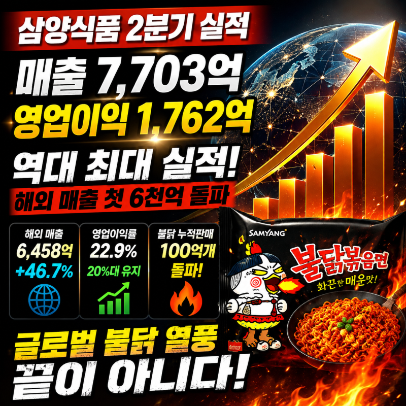 삼양식품 2분기 실적 역대 최대…매출 7,703억·영업이익 1,762억